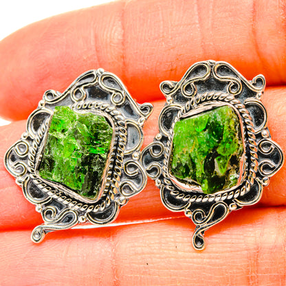 Chrome Diopside Earrings handcrafted by Ana Silver Co - EARR430981