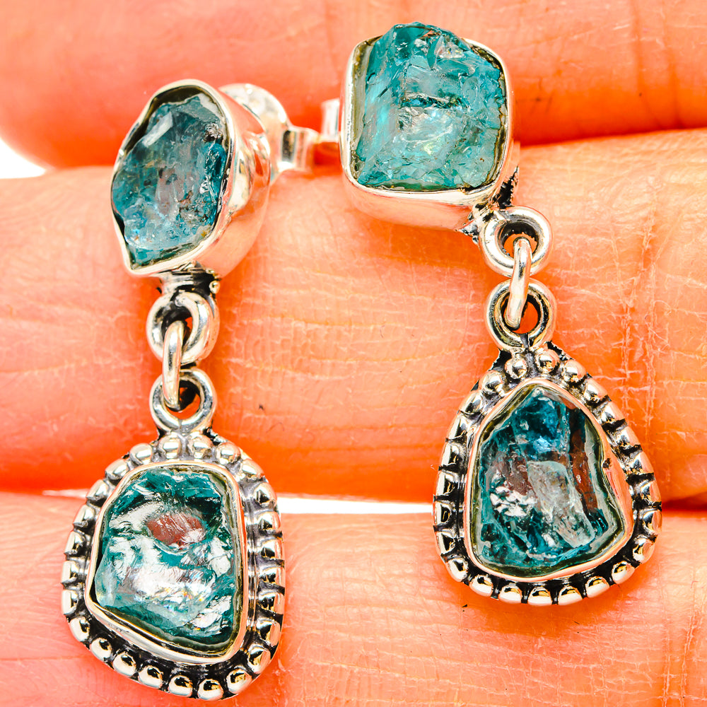 Blue Fluorite Earrings handcrafted by Ana Silver Co - EARR430986