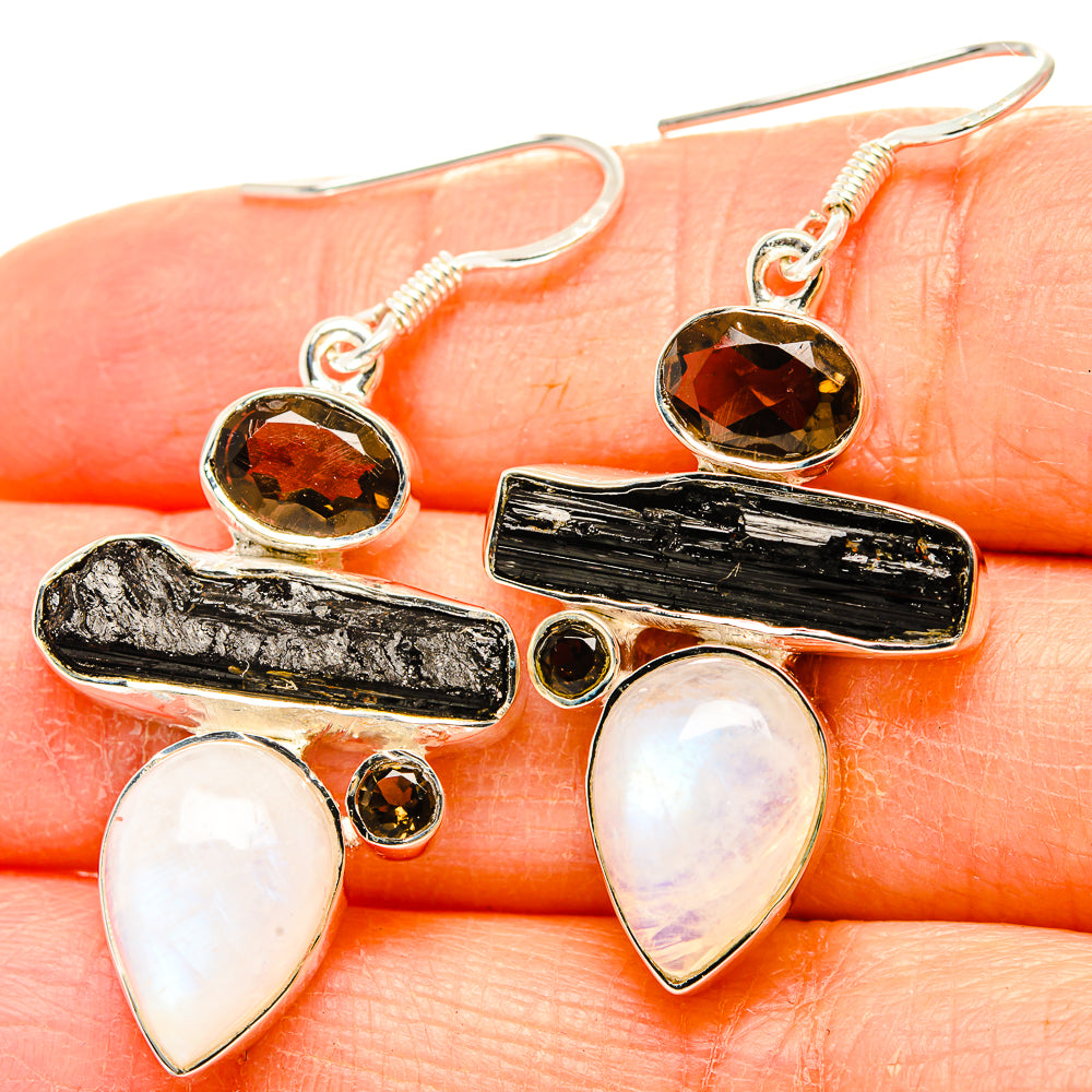 Rainbow Moonstone Earrings handcrafted by Ana Silver Co - EARR431001
