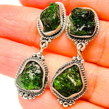 Chrome Diopside Earrings handcrafted by Ana Silver Co - EARR431022