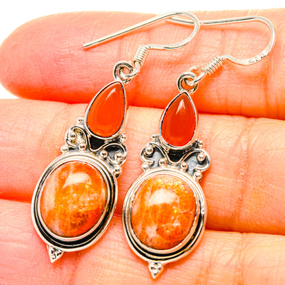 Sunstone Earrings handcrafted by Ana Silver Co - EARR431026