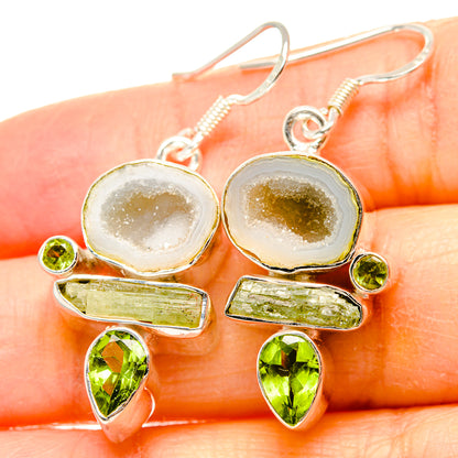 White Geode Slice Earrings handcrafted by Ana Silver Co - EARR431028