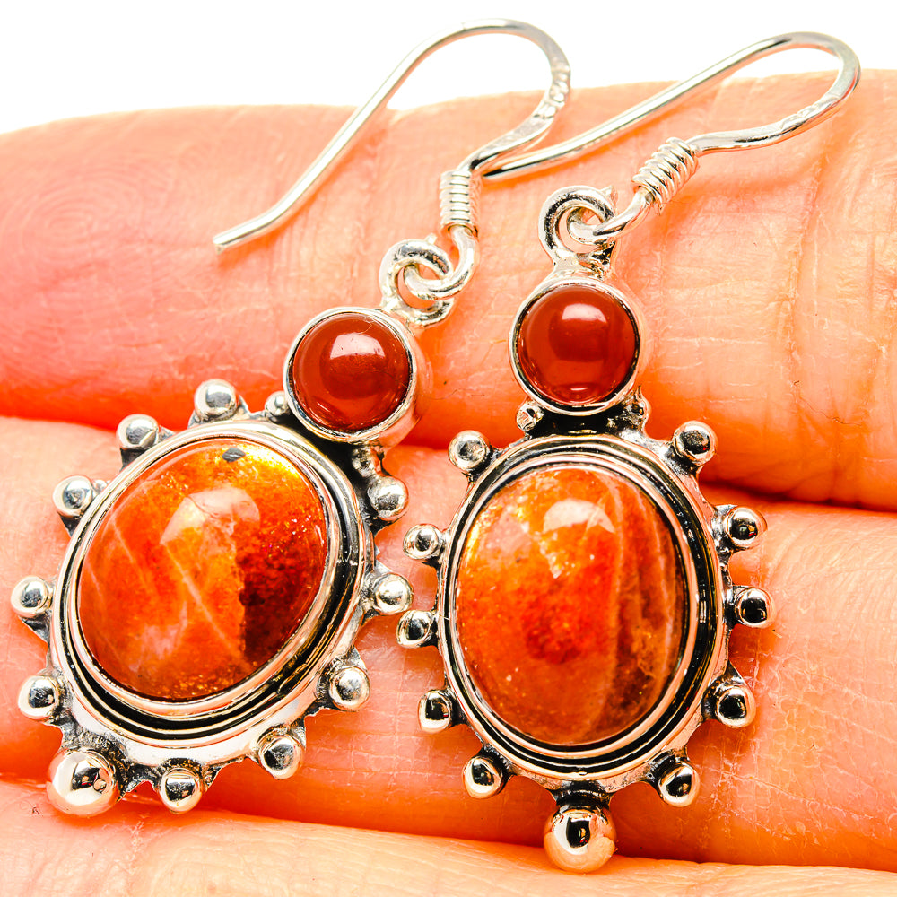 Sunstone Earrings handcrafted by Ana Silver Co - EARR431037