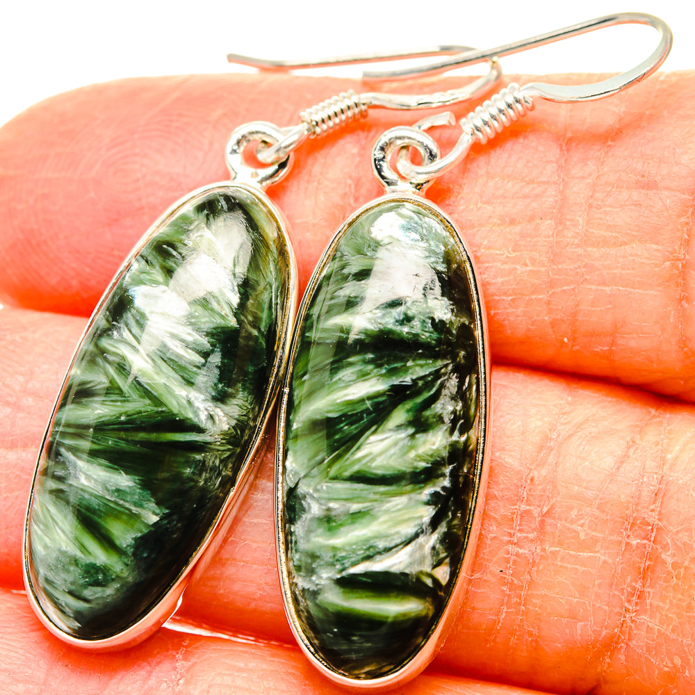 Seraphinite Earrings handcrafted by Ana Silver Co - EARR431050