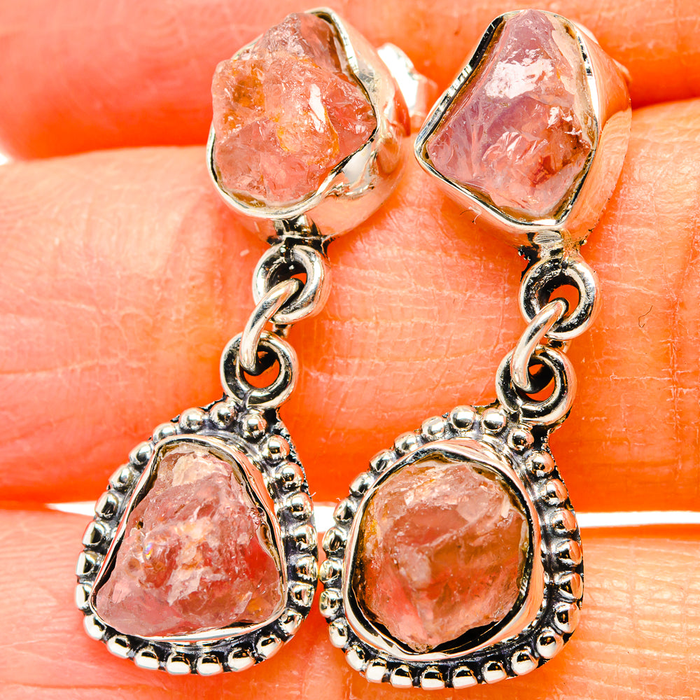 Rose Quartz Earrings handcrafted by Ana Silver Co - EARR431051