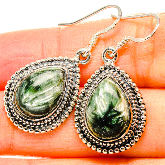 Seraphinite Earrings handcrafted by Ana Silver Co - EARR431061
