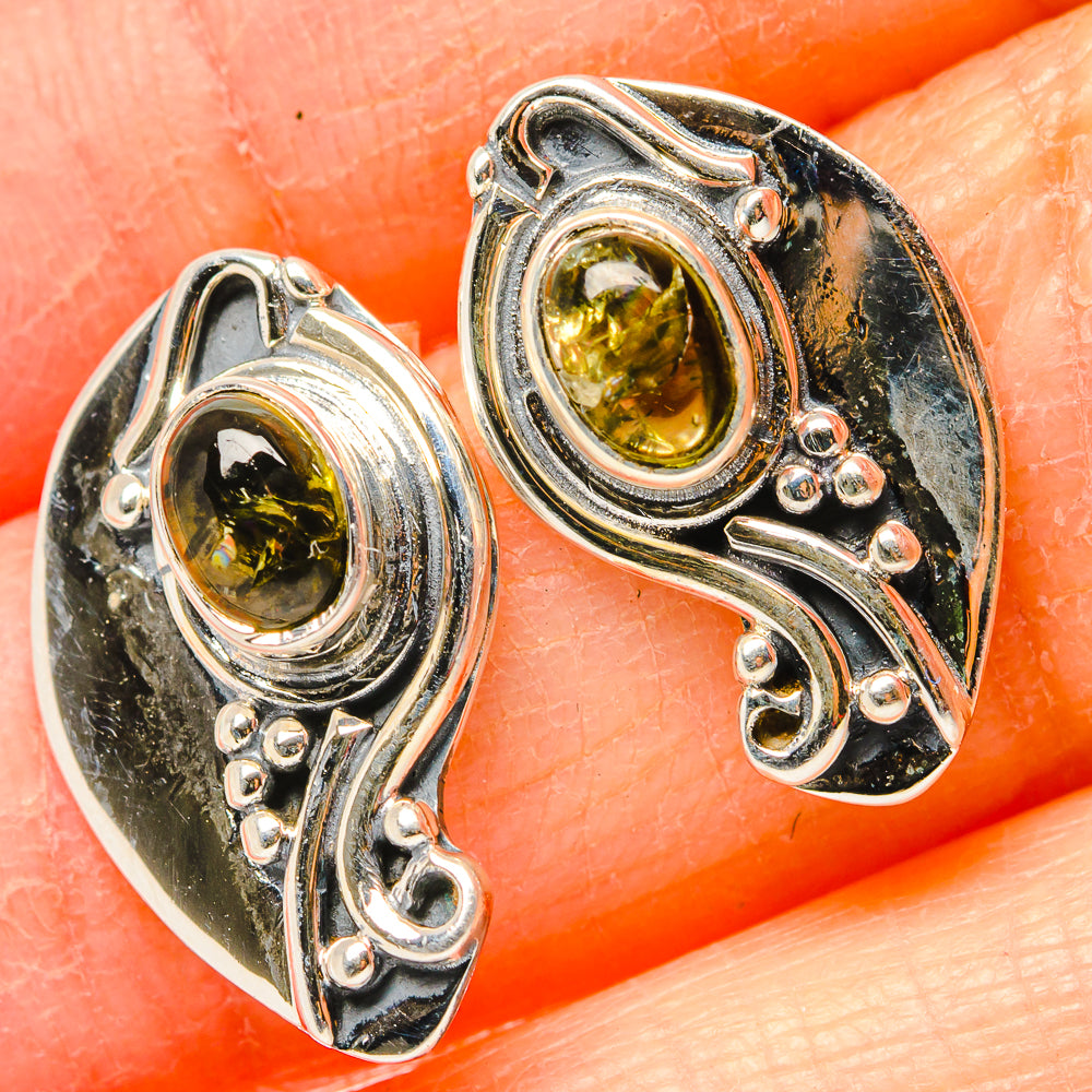 Green Tourmaline Earrings handcrafted by Ana Silver Co - EARR431063