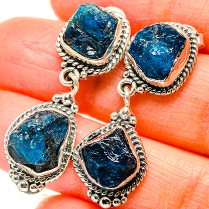 Blue Fluorite Earrings handcrafted by Ana Silver Co - EARR431066