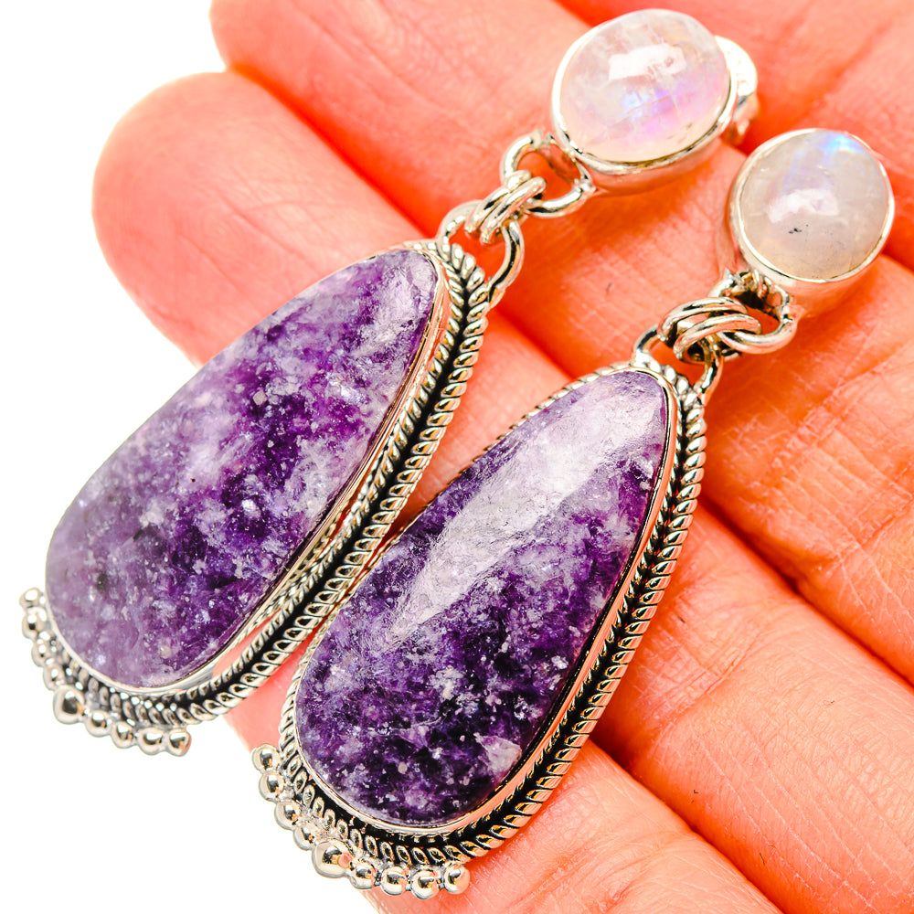 Lepidolite Earrings handcrafted by Ana Silver Co - EARR431074