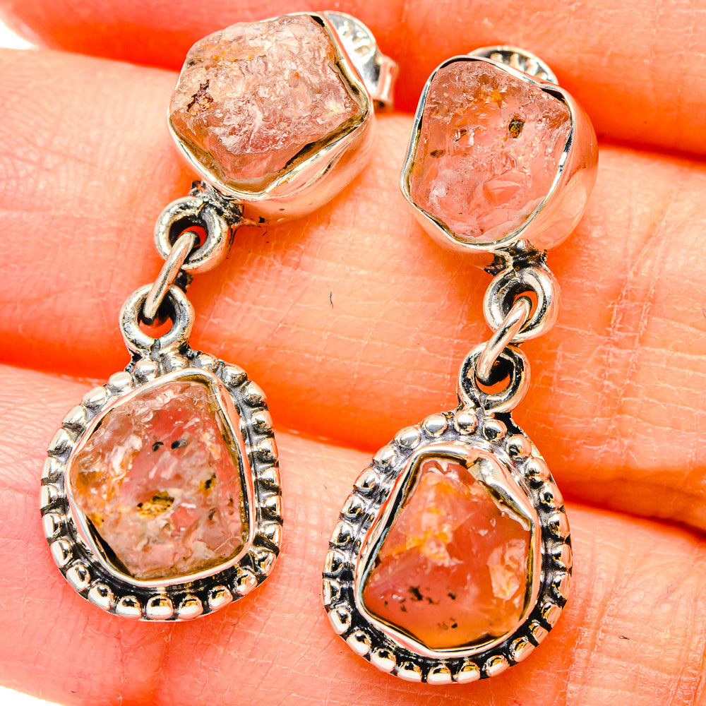 Rose Quartz Earrings handcrafted by Ana Silver Co - EARR431075