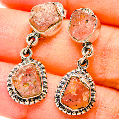 Rose Quartz Earrings handcrafted by Ana Silver Co - EARR431075