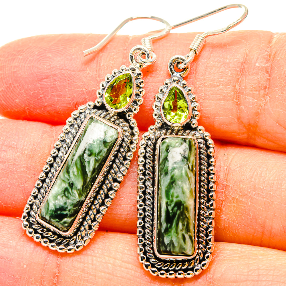 Seraphinite Earrings handcrafted by Ana Silver Co - EARR431089