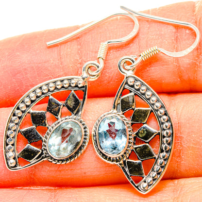 Blue Topaz Earrings handcrafted by Ana Silver Co - EARR431090