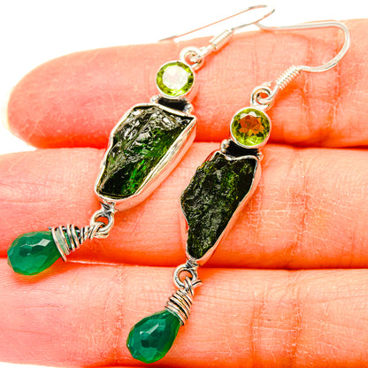 Chrome Diopside Earrings handcrafted by Ana Silver Co - EARR431093