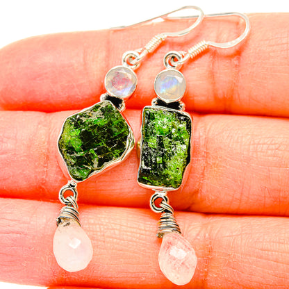 Chrome Diopside Earrings handcrafted by Ana Silver Co - EARR431113