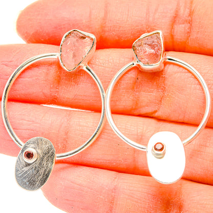 Rose Quartz Earrings handcrafted by Ana Silver Co - EARR431120