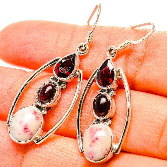 Thulite Earrings handcrafted by Ana Silver Co - EARR431142