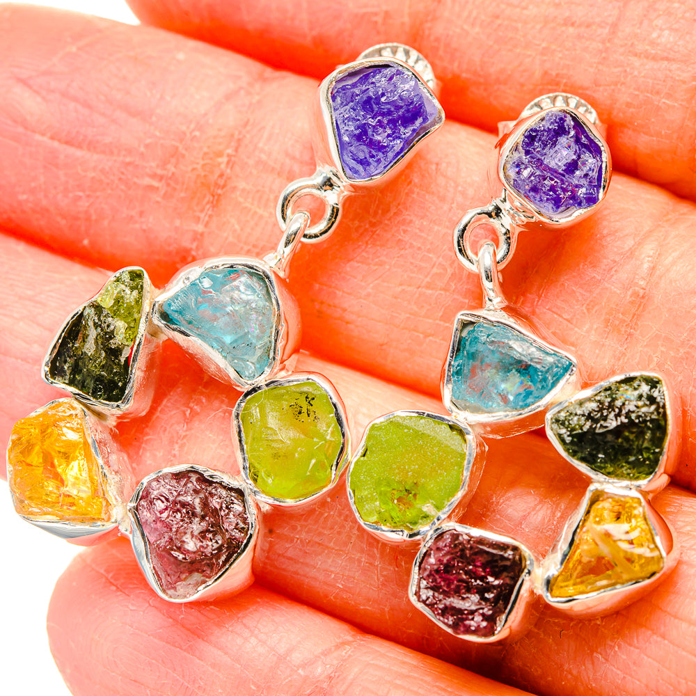 Multi-stone Earrings handcrafted by Ana Silver Co - EARR431147