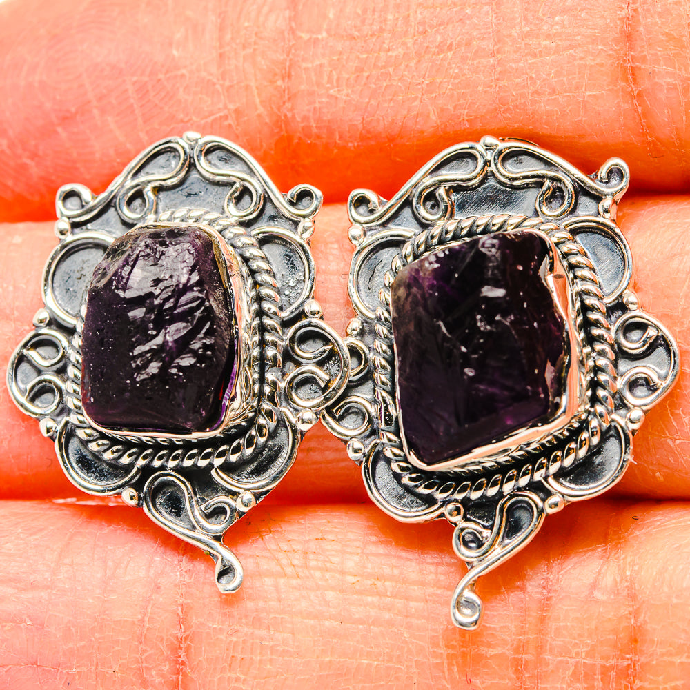 Amethyst Earrings handcrafted by Ana Silver Co - EARR431152