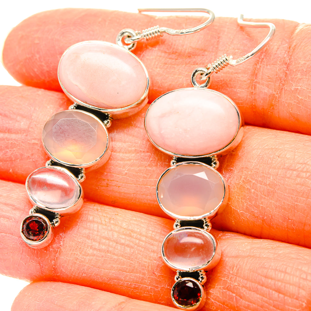 Pink Opal Earrings handcrafted by Ana Silver Co - EARR431161
