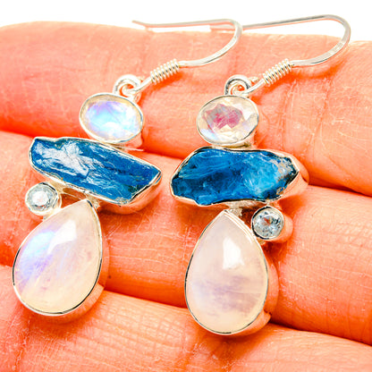 Rainbow Moonstone Earrings handcrafted by Ana Silver Co - EARR431163