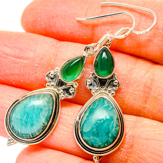 Amazonite Earrings handcrafted by Ana Silver Co - EARR431168