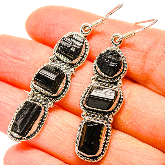 Black Tourmaline Earrings handcrafted by Ana Silver Co - EARR431170