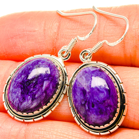 Charoite Earrings handcrafted by Ana Silver Co - EARR431173