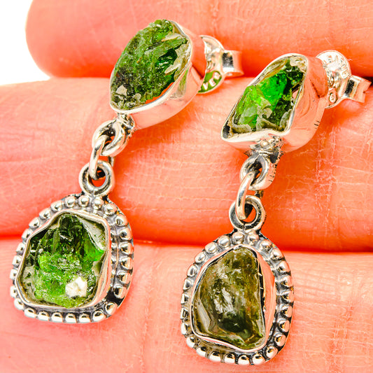 Chrome Diopside Earrings handcrafted by Ana Silver Co - EARR431179
