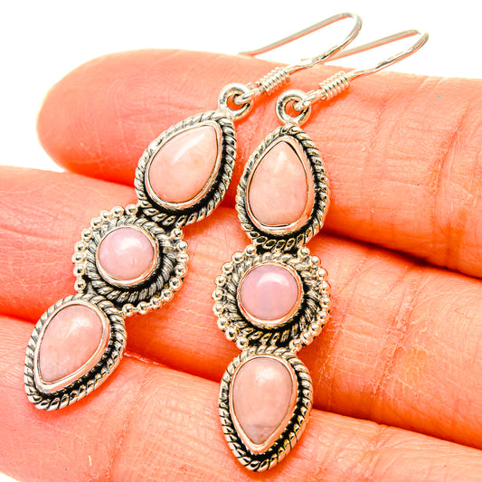 Pink Opal Earrings handcrafted by Ana Silver Co - EARR431184