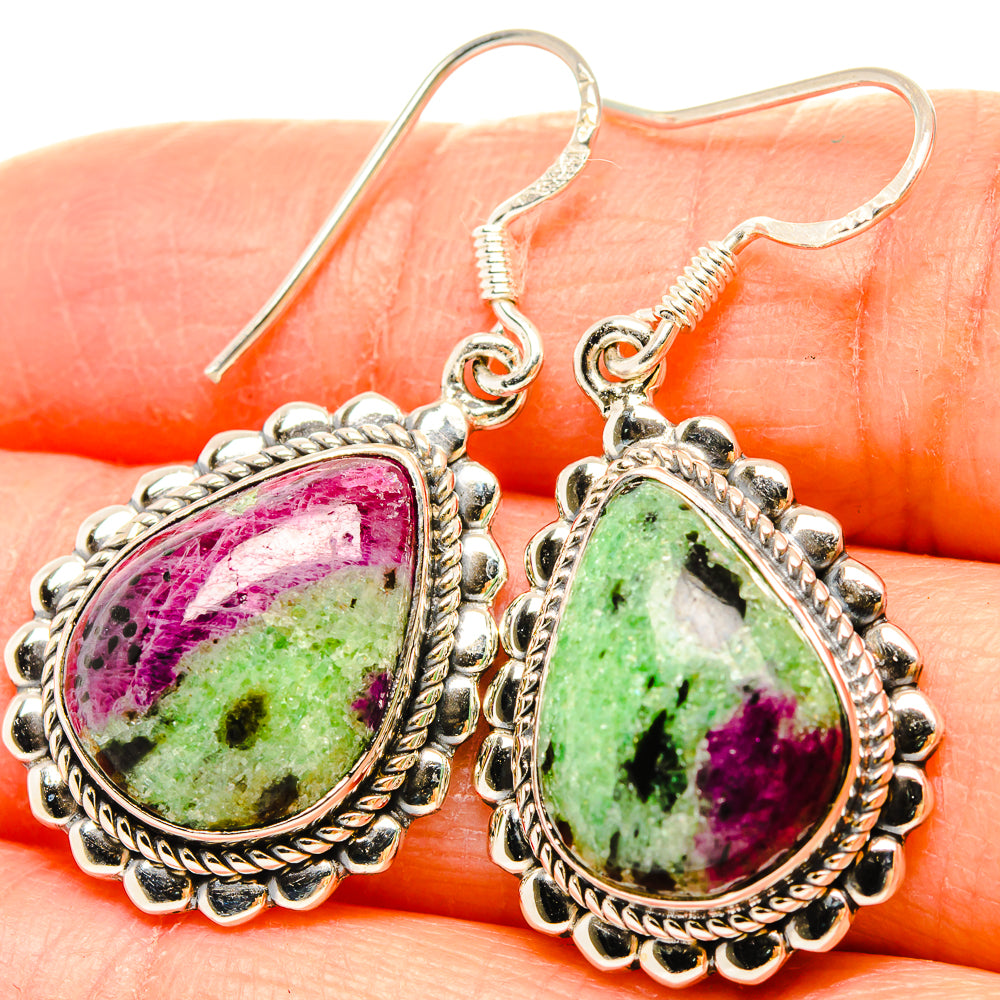 Ruby Zoisite Earrings handcrafted by Ana Silver Co - EARR431186
