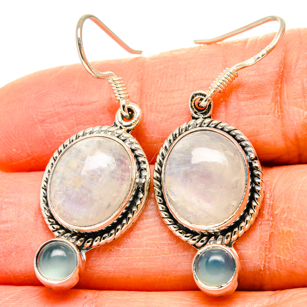 Rainbow Moonstone Earrings handcrafted by Ana Silver Co - EARR431189
