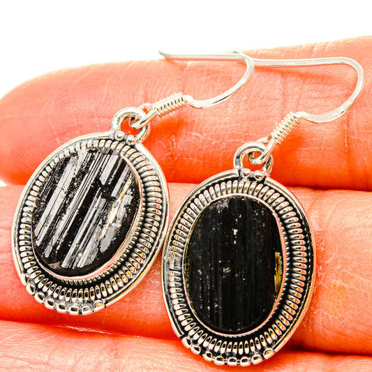 Black Tourmaline Earrings handcrafted by Ana Silver Co - EARR431193