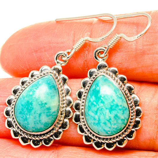 Amazonite Earrings handcrafted by Ana Silver Co - EARR431198