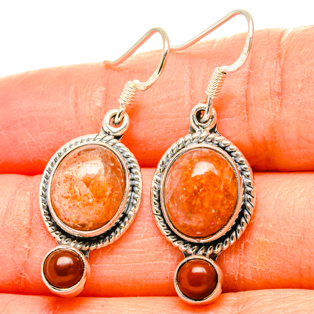 Sunstone Earrings handcrafted by Ana Silver Co - EARR431199