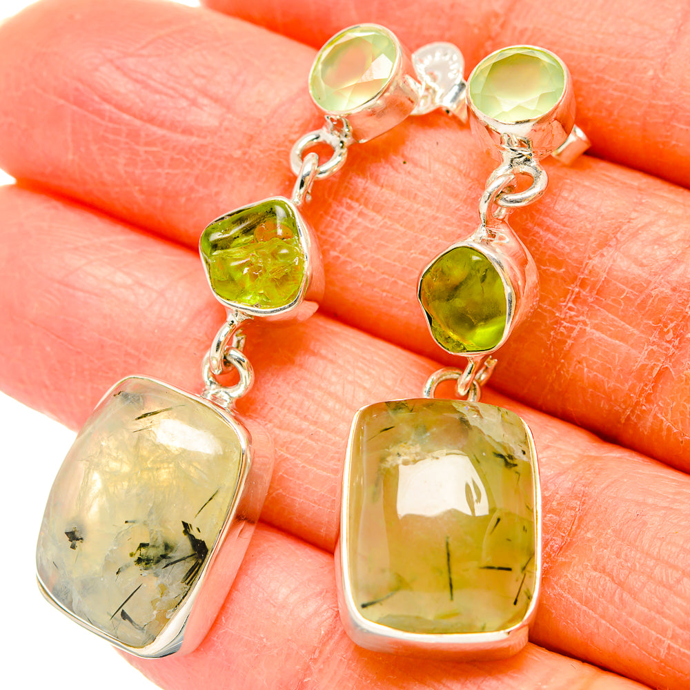 Prehnite Earrings handcrafted by Ana Silver Co - EARR431211