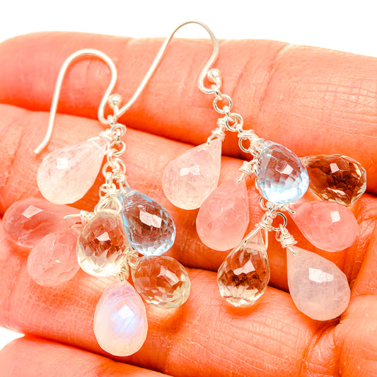 Rose Quartz Earrings handcrafted by Ana Silver Co - EARR431215