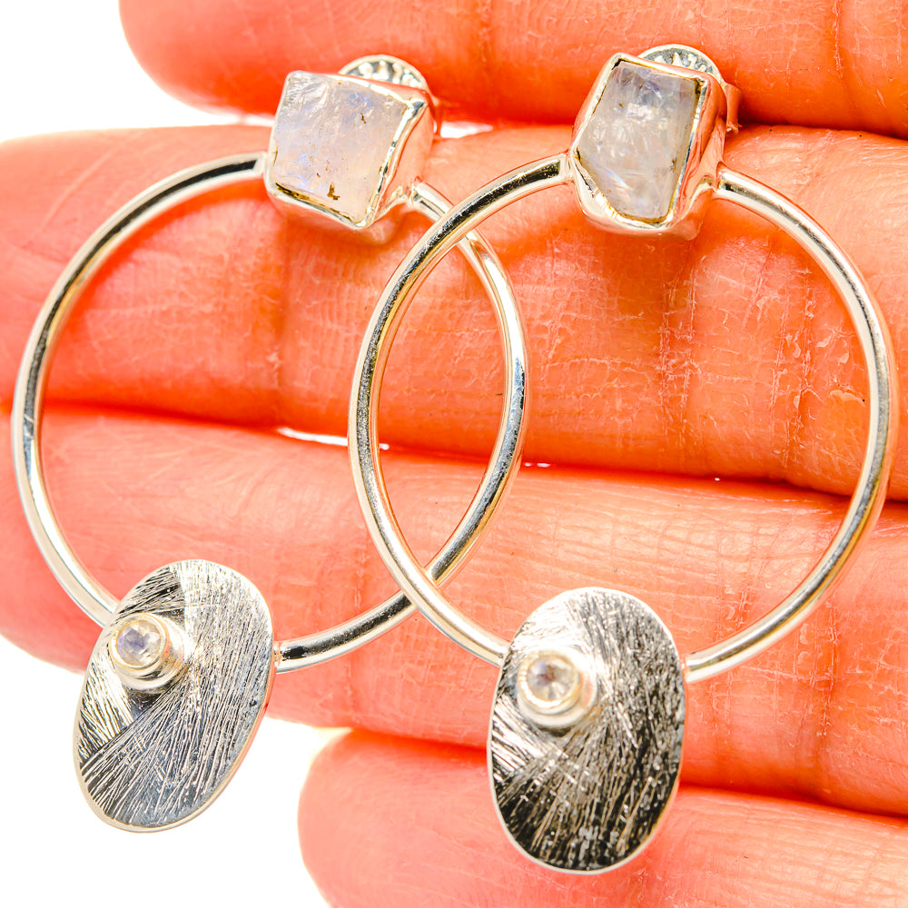 Rainbow Moonstone Earrings handcrafted by Ana Silver Co - EARR431221