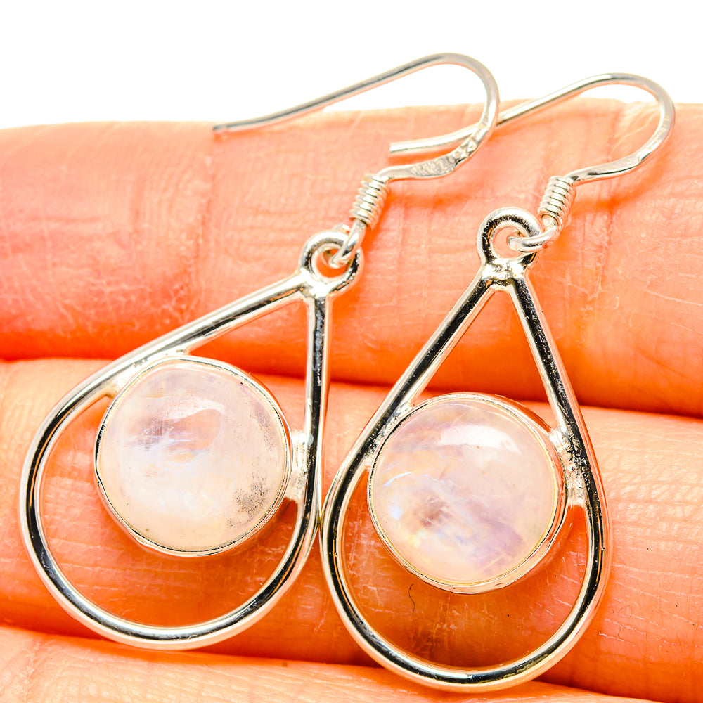Rainbow Moonstone Earrings handcrafted by Ana Silver Co - EARR431237