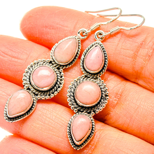 Pink Opal Earrings handcrafted by Ana Silver Co - EARR431240