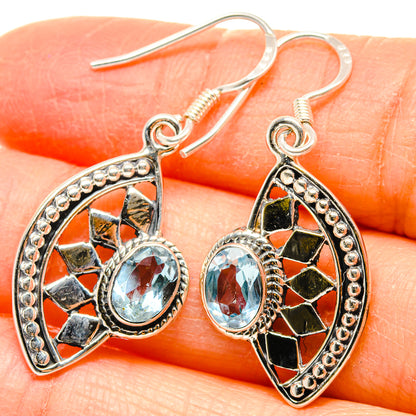 Blue Topaz Earrings handcrafted by Ana Silver Co - EARR431242