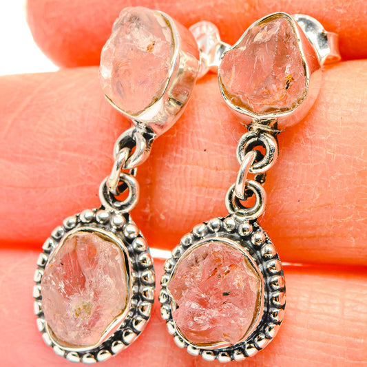 Rose Quartz Earrings handcrafted by Ana Silver Co - EARR431254