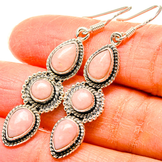 Pink Opal Earrings handcrafted by Ana Silver Co - EARR431255