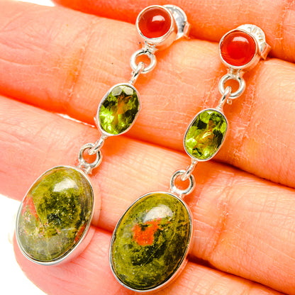 Unakite Earrings handcrafted by Ana Silver Co - EARR431257