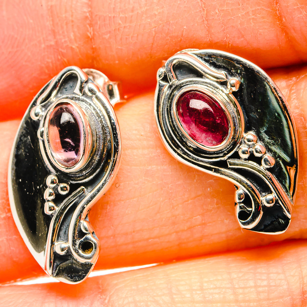 Pink Tourmaline Earrings handcrafted by Ana Silver Co - EARR431277