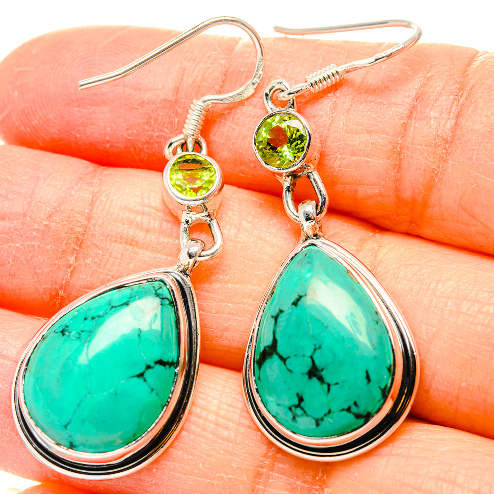 Tibetan Turquoise Earrings handcrafted by Ana Silver Co - EARR431297