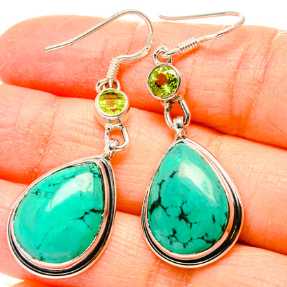 Tibetan Turquoise Earrings handcrafted by Ana Silver Co - EARR431297