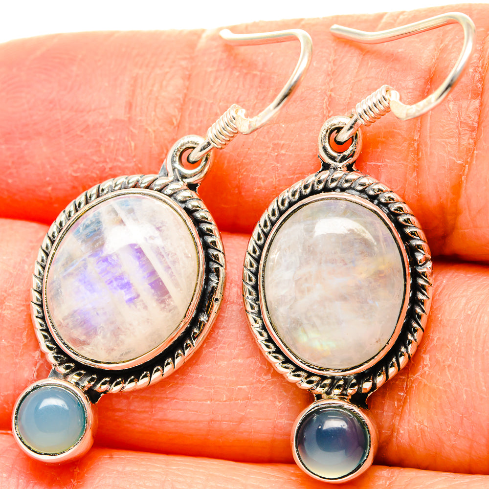 Rainbow Moonstone Earrings handcrafted by Ana Silver Co - EARR431300