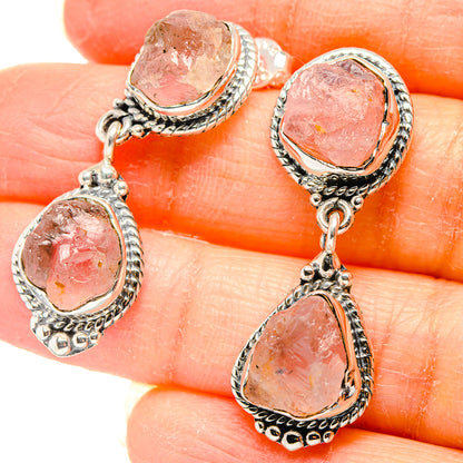 Rose Quartz Earrings handcrafted by Ana Silver Co - EARR431307