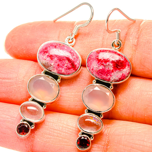 Thulite Earrings handcrafted by Ana Silver Co - EARR431317